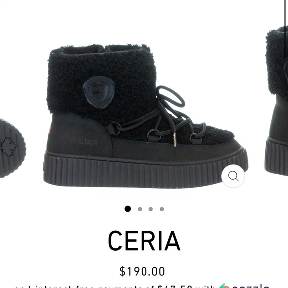 Pajar Canada waterproof Sherpa black boots with laces - Picture 1 of 8